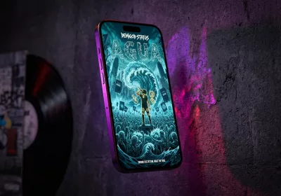 Custom Instagram flyer design for a local musician's album launch, featuring typography integrated with lyrical themes.