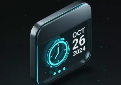 3D isometric icon of a calendar and clock representing automated booking integration.