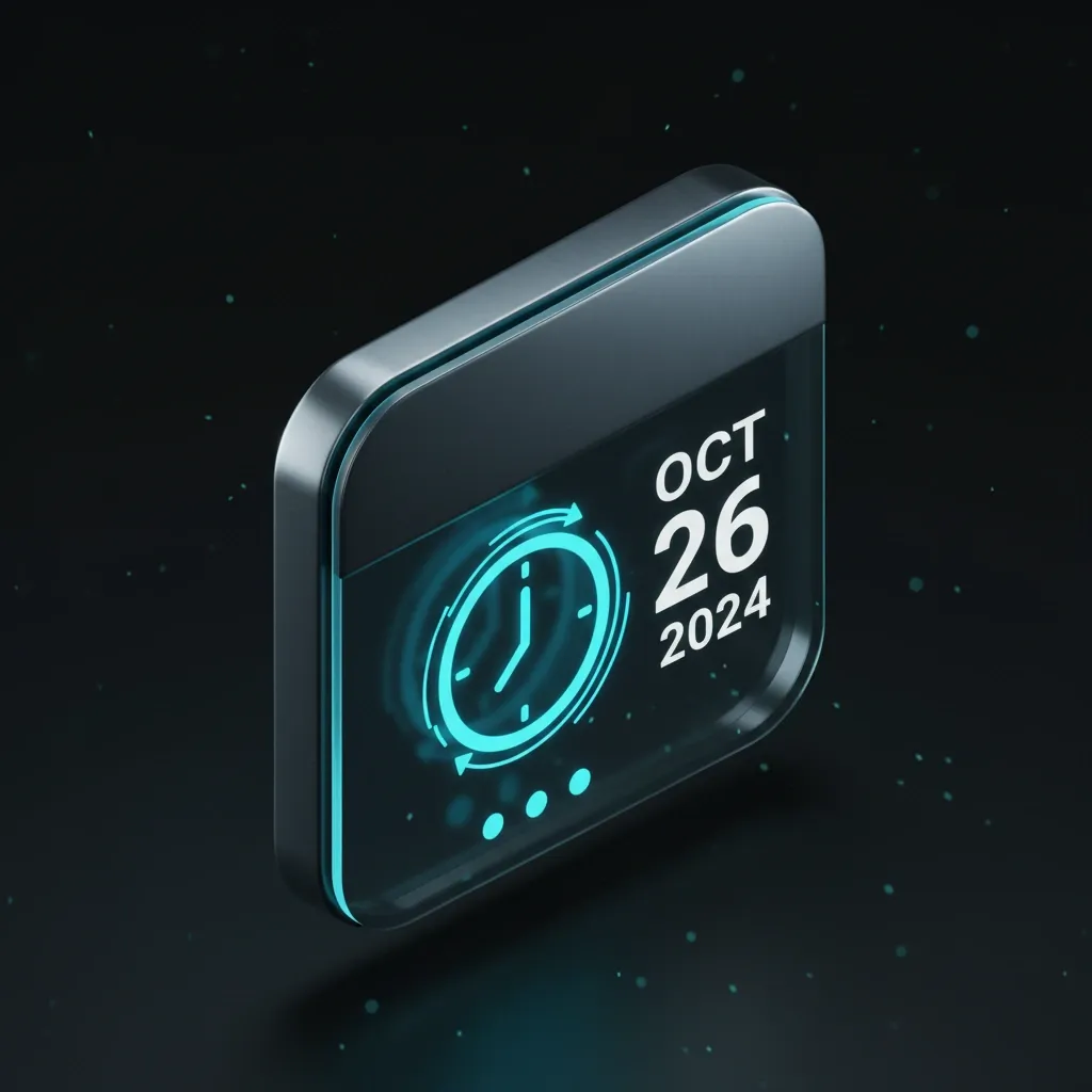 automated-booking-system-icon 3D isometric icon of a calendar and clock representing automated booking integration.