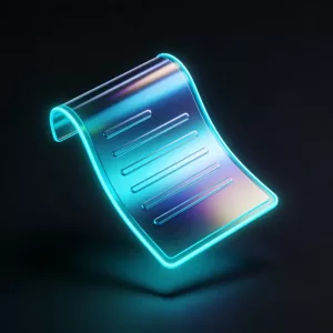 3D isometric icon of a glowing marketing flyer representing high-impact print design services.