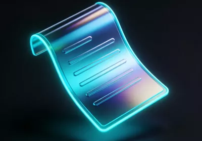 3D isometric icon of a glowing marketing flyer representing high-impact print design services.